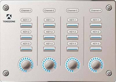 Painel de controle com botões e botões